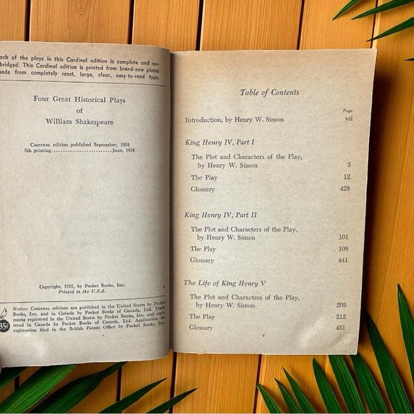 Vintage 1954 Four Great Historical Plays – William Shakespeare | Cardinal - Picture 7 of 10